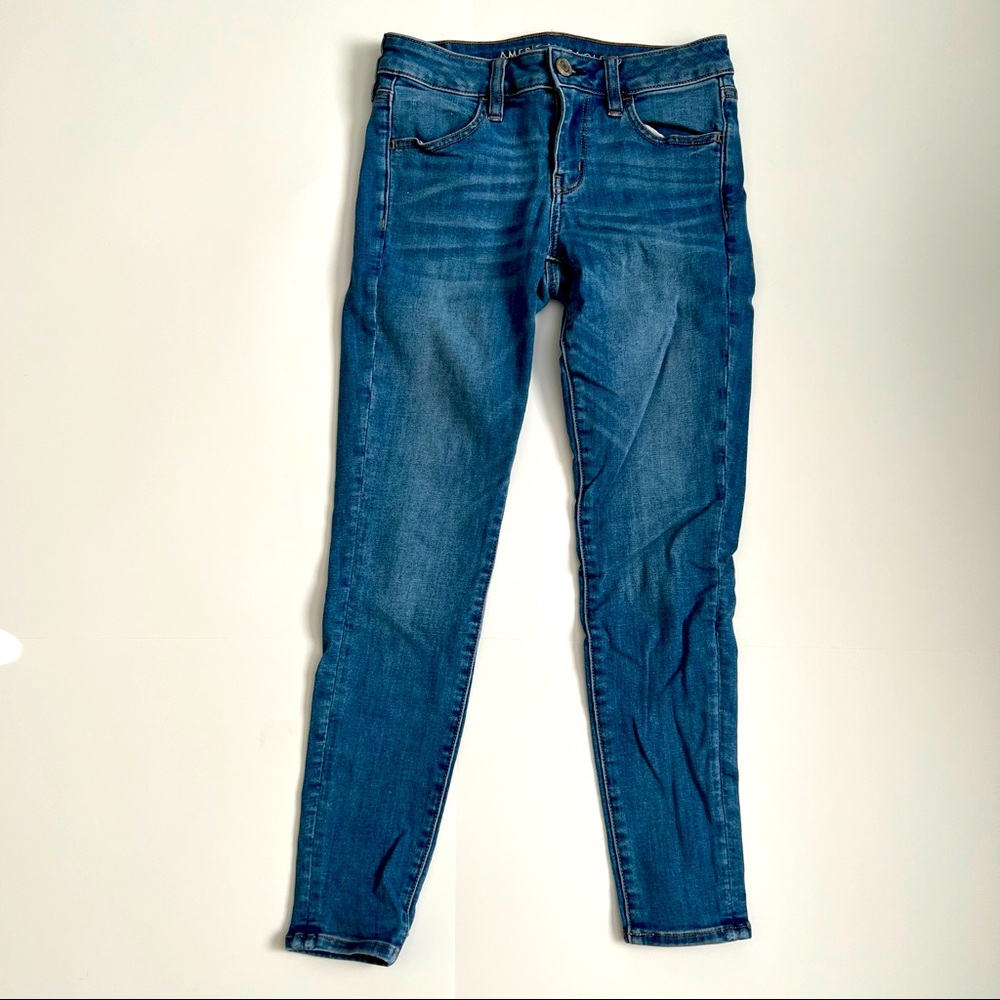 American Eagle Ne(x)t level low rise jeggings, medium wash